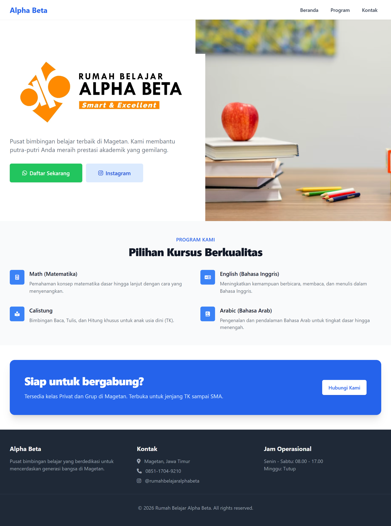 Web Profile & Sistem Manajemen Bimbel